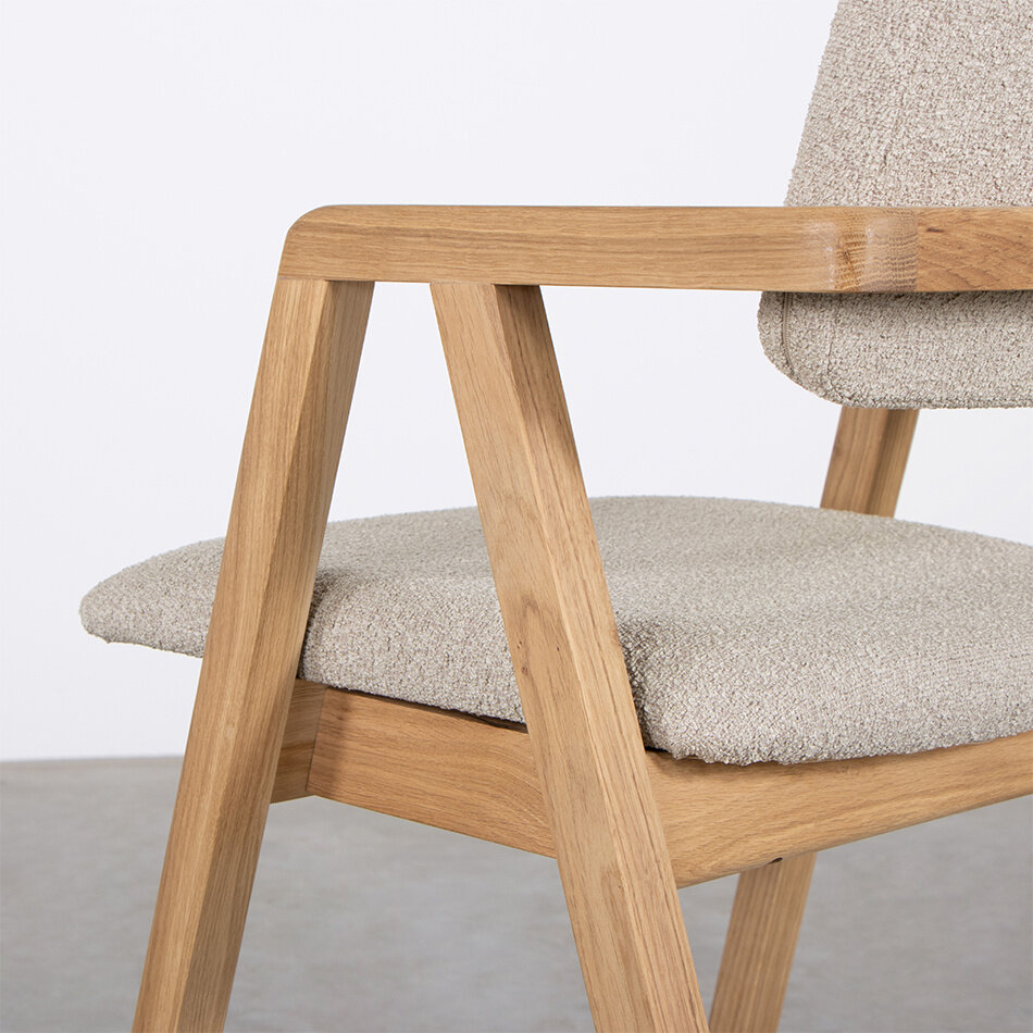 Enya Dining Room Chair Oak with Domino Fabric