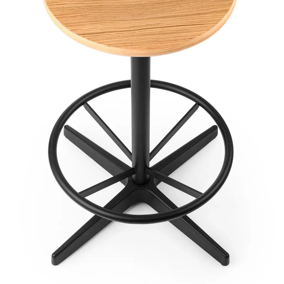 Jops Industrial Counter Barstool Graphite Black (RAL 9011) / Oak Seat