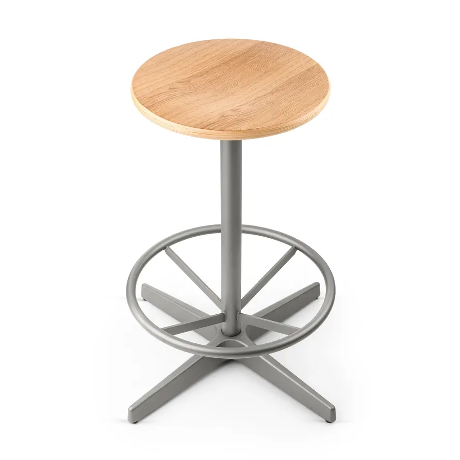 Jops Industrial Counter Barstool Pearl Mousegrey (RAL 7048) / Oak Seat