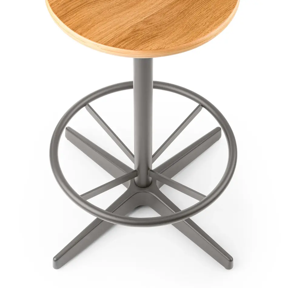 Jops Industrial Counter Barstool Pearl Mousegrey (RAL 7048) / Oak Seat