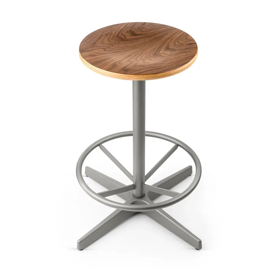 Jops Industrial Counter Barstool Pearl Mousegrey (RAL 7048) / Walnut Seat