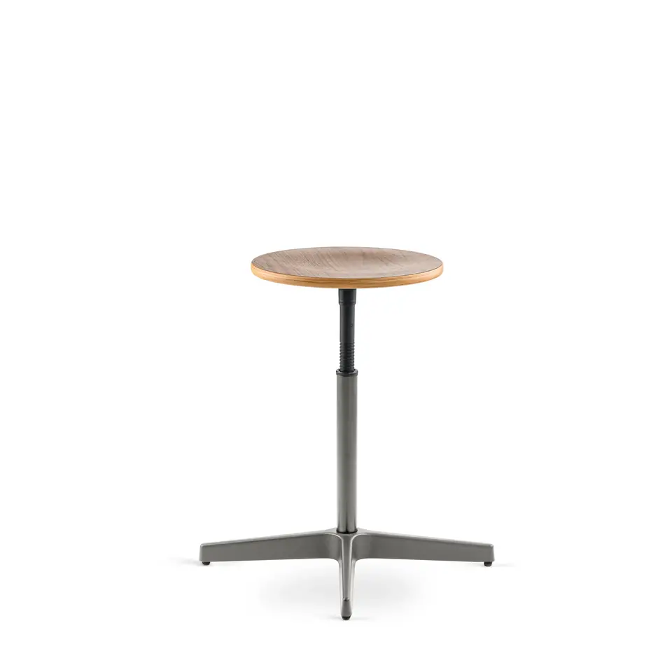 Jops Industrial Stool Pearl Mousegrey (RAL 7048) / Walnut Seat