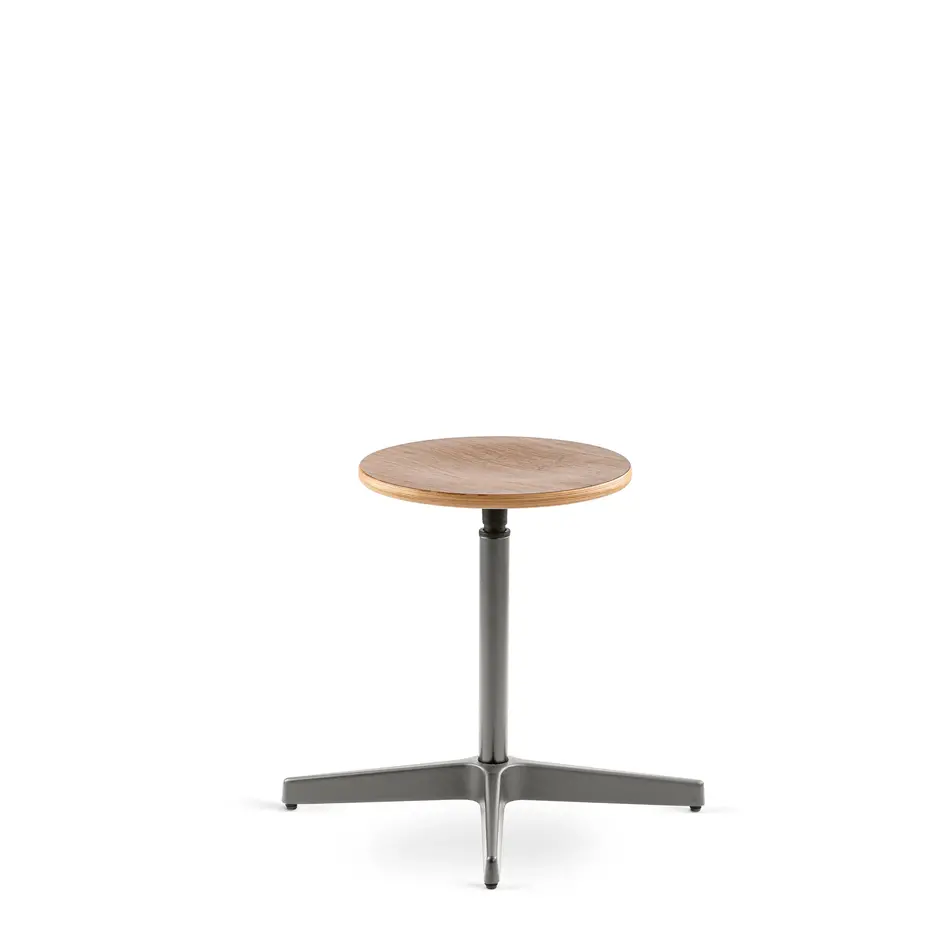 Jops Industrial Stool Pearl Mousegrey (RAL 7048) / Walnut Seat