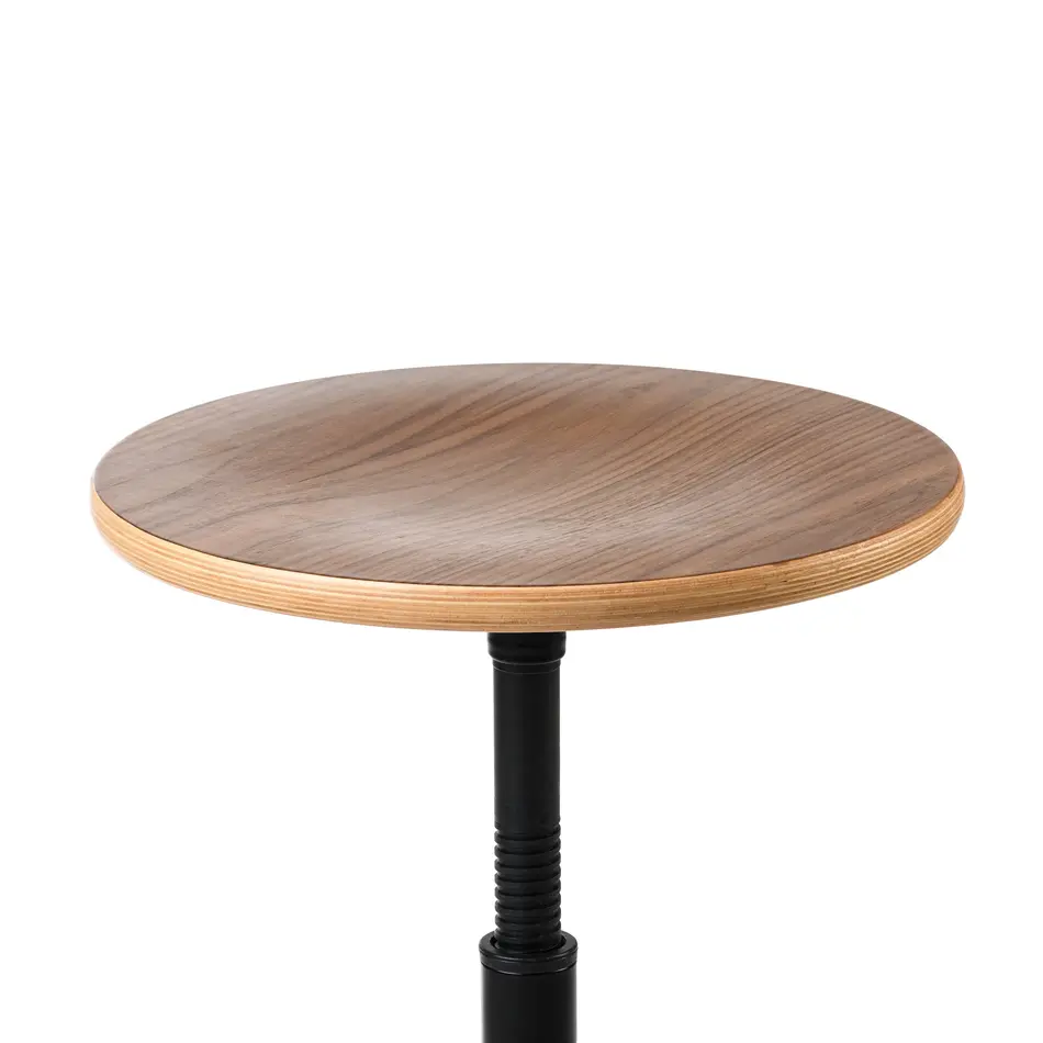 Jops Industrial Stool Yellow Grey (RAL 7034) / Walnut Seat