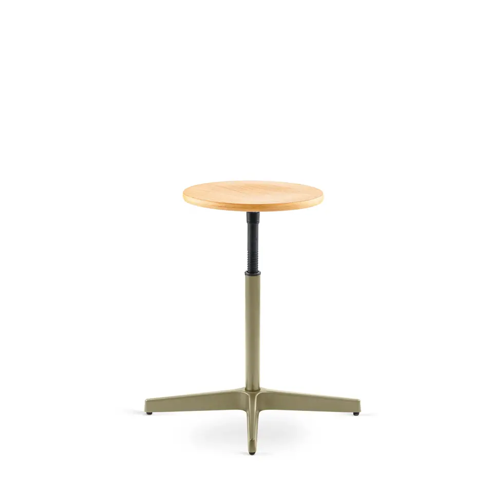 Jops Industrial Stool Yellow Grey (RAL 7034) / Oak Seat