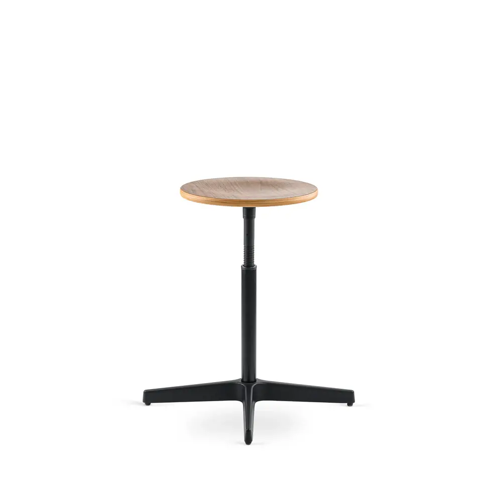 Jops Industrial Stool Graphite Black (RAL 9011) / Walnut Seat