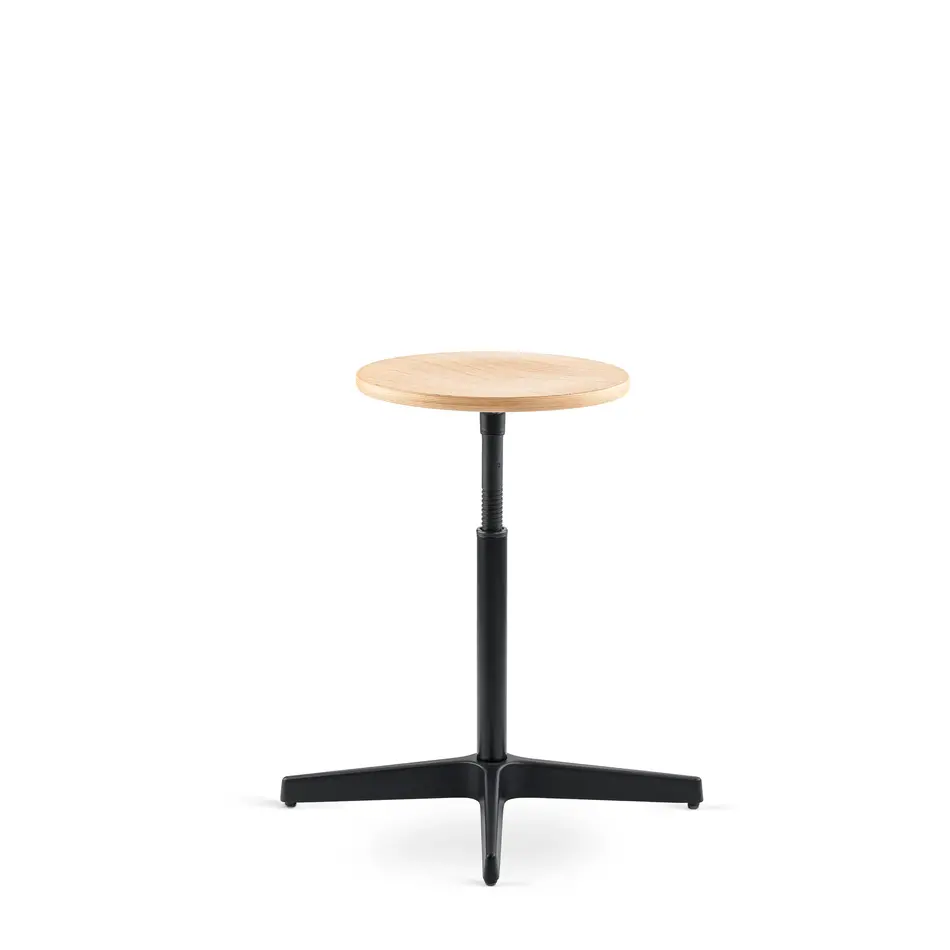 Jops Industrial Stool Graphite Black (RAL 9011) / Oak Seat