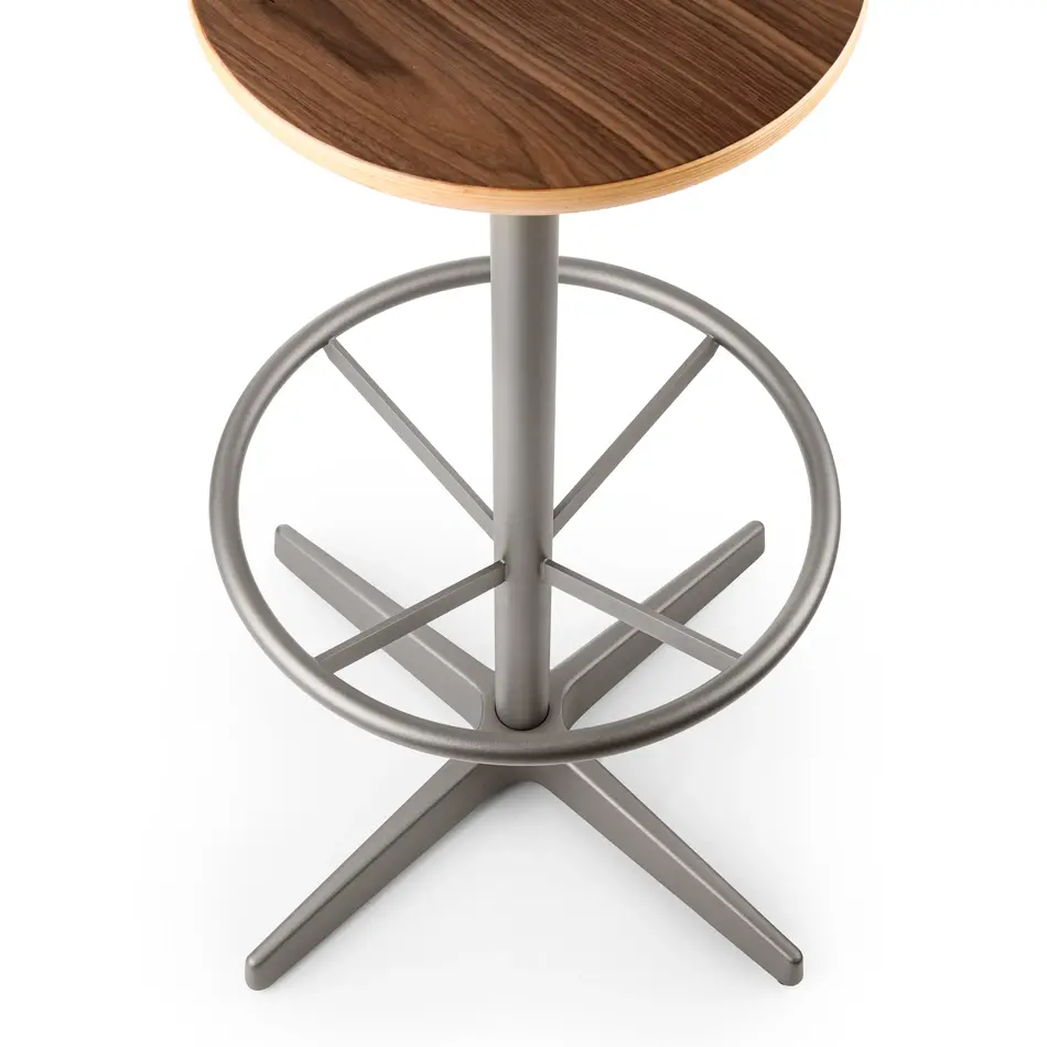 Jops Industrial Bar Stool Pearl Mousegrey (RAL 7048) / Walnut Seat