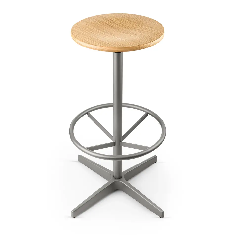 Jops Industrial Bar Stool Pearl Mousegrey (RAL 7048) / Oak Seat