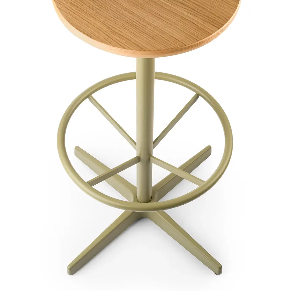 Jops Industrial Bar Stool Yellow Grey (RAL 7034) / Oak Seat