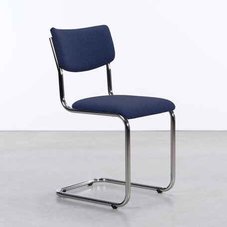 Dykmeyer the Purmer tubular frame stool without armrests with Facet Wool felt 45 Dark blue