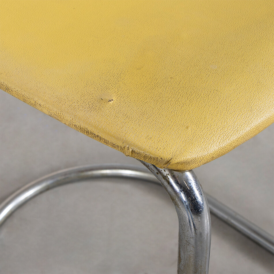 Set van 5 Gispen 108 stoelen geel skai origineel jaren 30