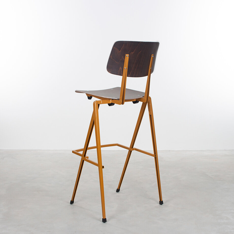 Galvanitas S17 Industrial Bar Chair Ocher Brown (RAL 8001) / Ebony