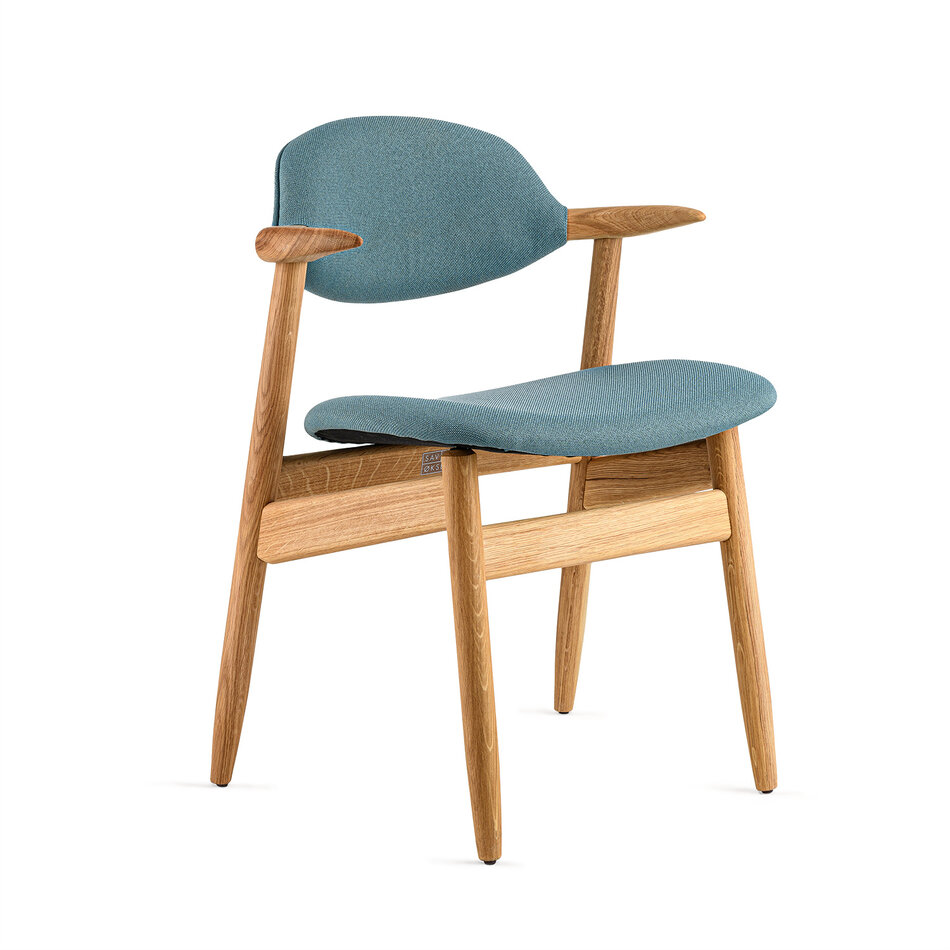 Koehoorn Chair Oak Natural Oil / Cura Blue 68187