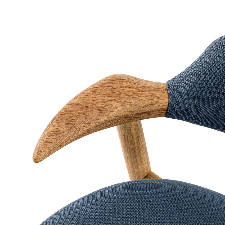 Koehoorn Chair Oak Natural Oil / Cura Dark Blue 66166