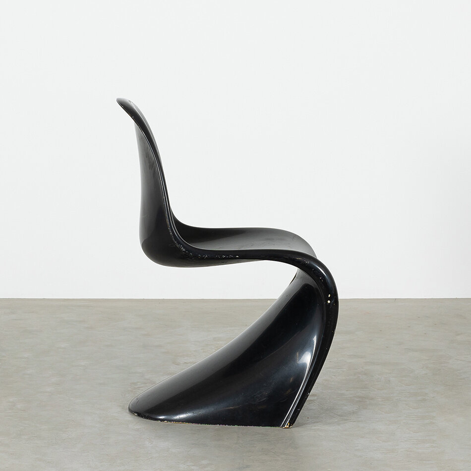 Panton chair black baydur 1980s Horn WK Group