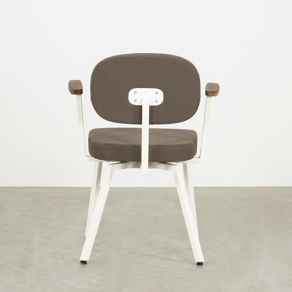 MK Chair With Arm Fabric Olbia Forest 162 / Frame White (RAL 9010)