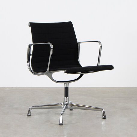 Eames EA107 Office Chair Black Hopsak Chrome Frame Vitra