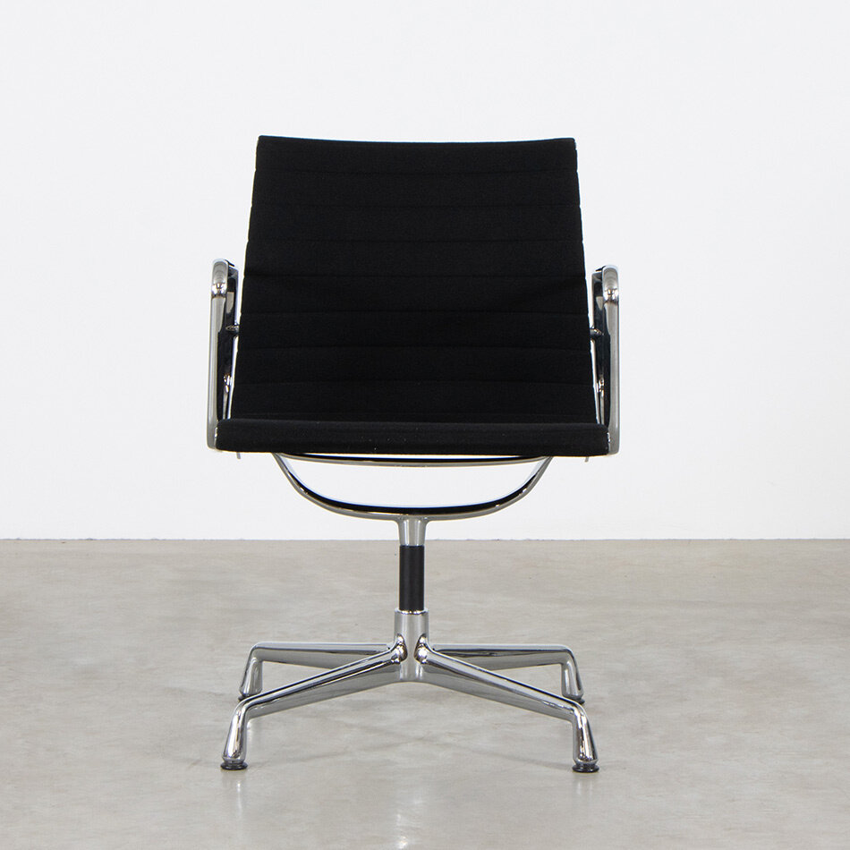 Eames EA107 Office Chair Black Hopsak Chrome Frame Vitra