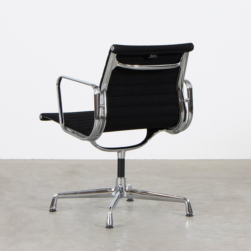 Eames EA107 Office Chair Black Hopsak Chrome Frame Vitra