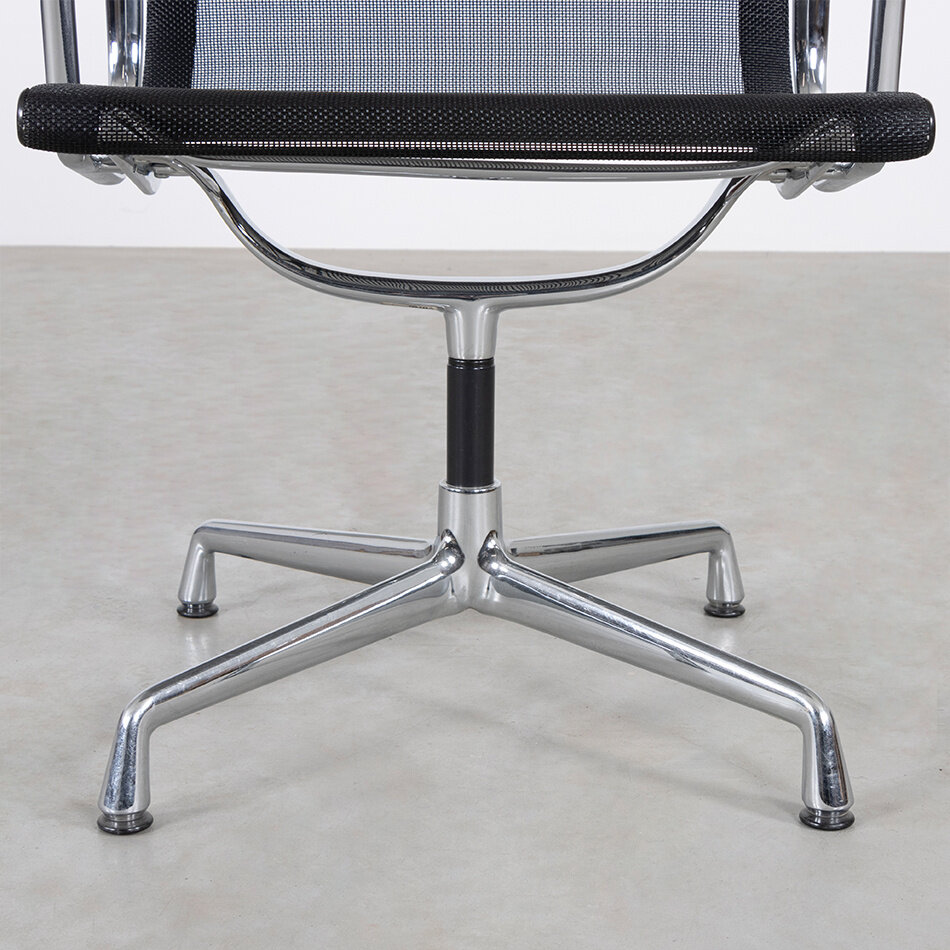 Eames EA108 Chair black netweave aluminum frame Vitra