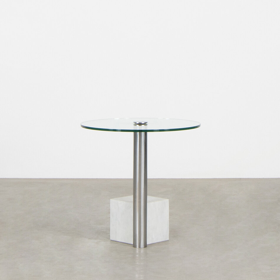 Hank Kwint side table HK-2 marble and glass Metaform
