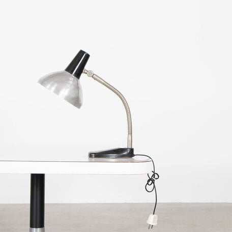 Retro Desk Lamp Aluminum and Black Hala 60s