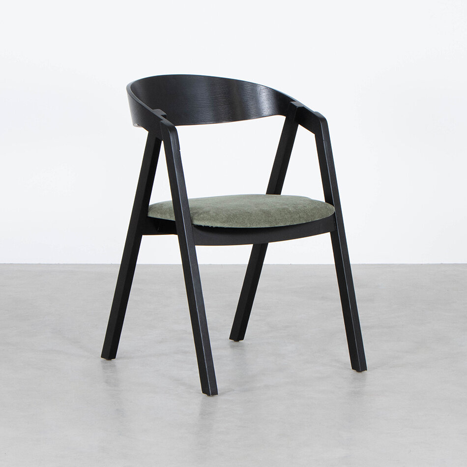 Edske Dining Table Chair Oak Black Pickled Upholstered / Comeback 43