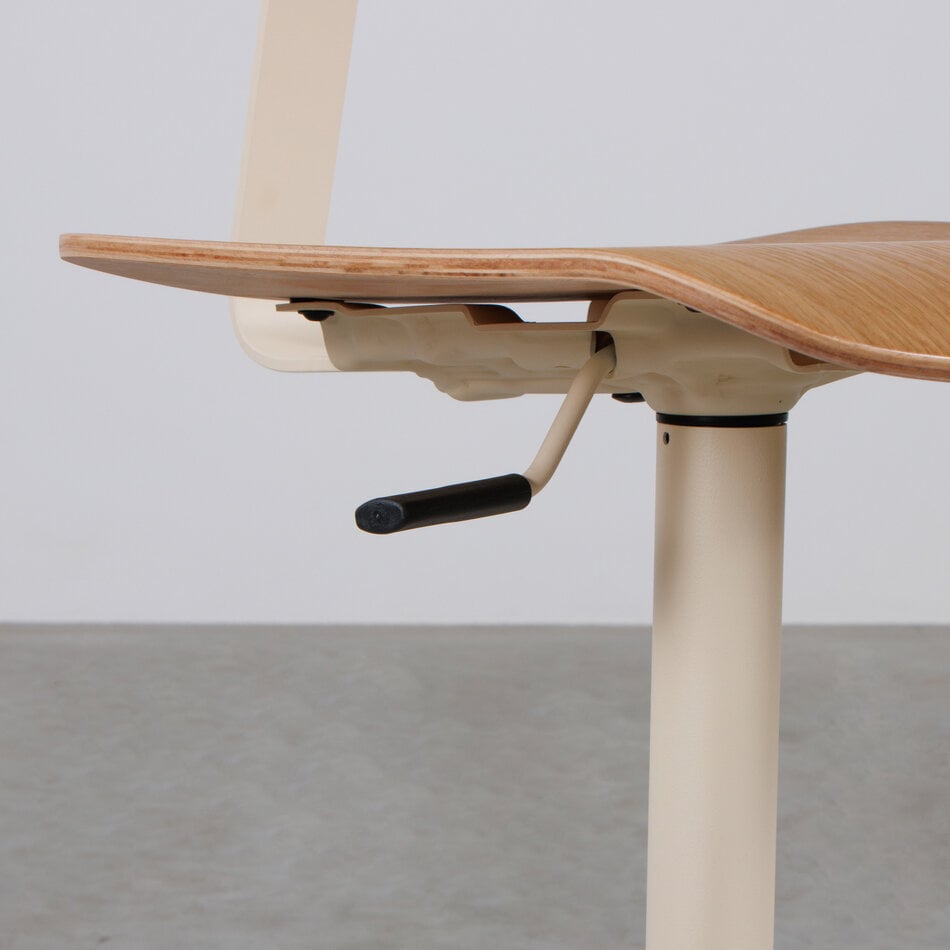 Elon Industrial Work Chair Light Ivory (RAL1015) / Oak