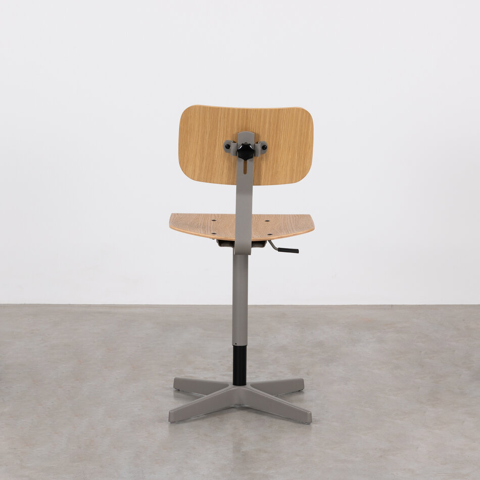 Elon Industrial Work Chair Pearl Mouse Grey (RAL7048) / Oak