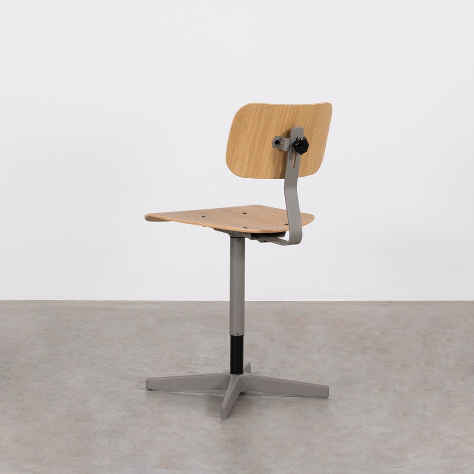 Elon Industrial Work Chair Pearl Mouse Grey (RAL7048) / Oak