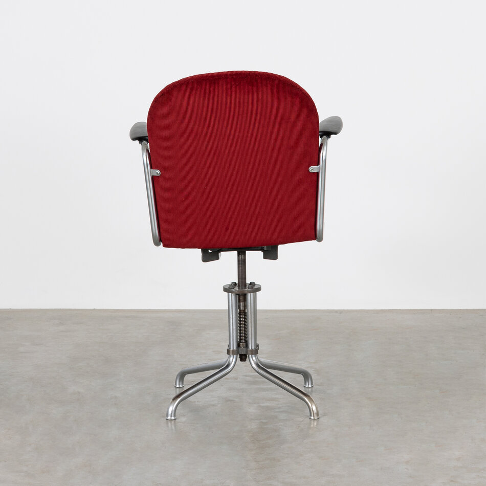 Gispen 356 office chair Manchester rib fabric dark red