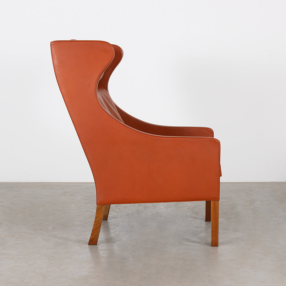 Borge Mogensen Wing chair model 2204 cognac leer (B)