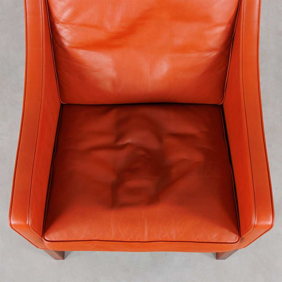 Borge Mogensen Wing chair model 2204 cognac leather (B)