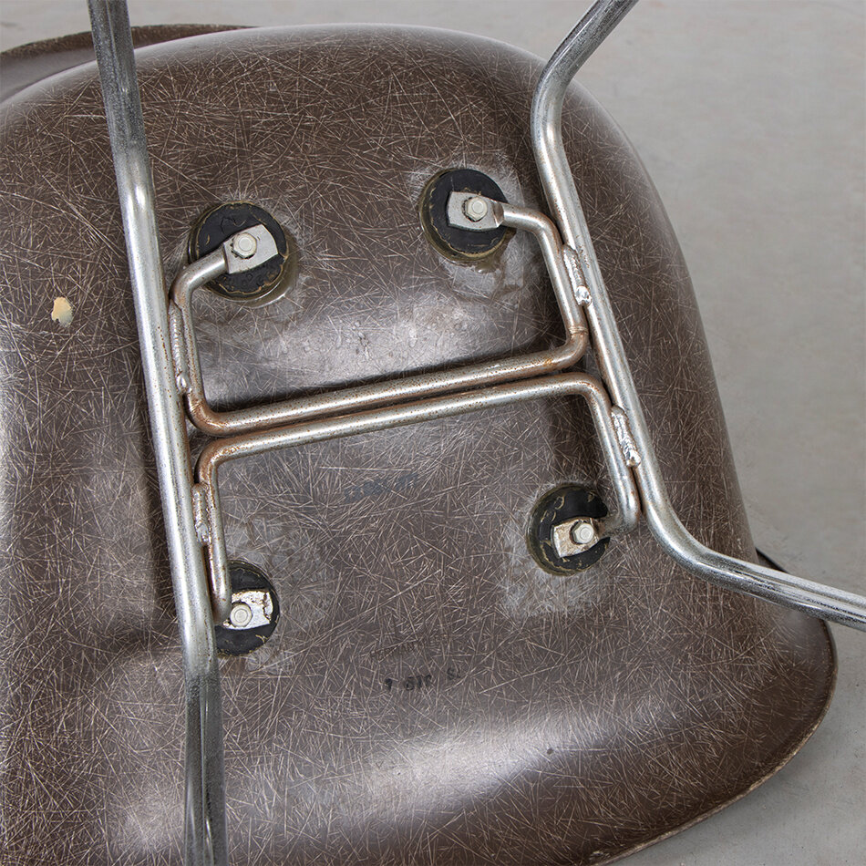 Eames armchair DAR with fiberglass seat brown Herman Miller