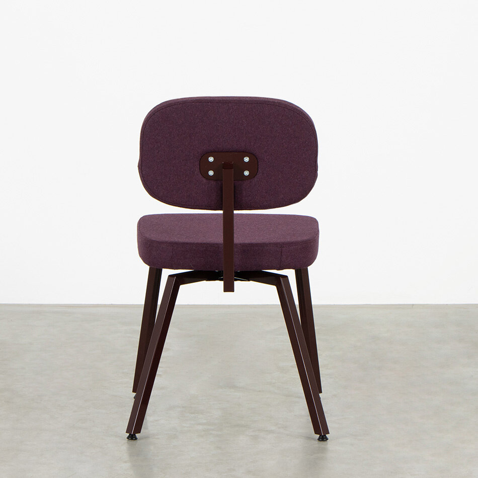 MK Chair Fabric Facet Felt Purple 78 Frame Black-Red (RAL 3007)