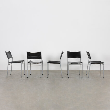 Set of 5 Martin Visser chairs SE06 leather Spectrum