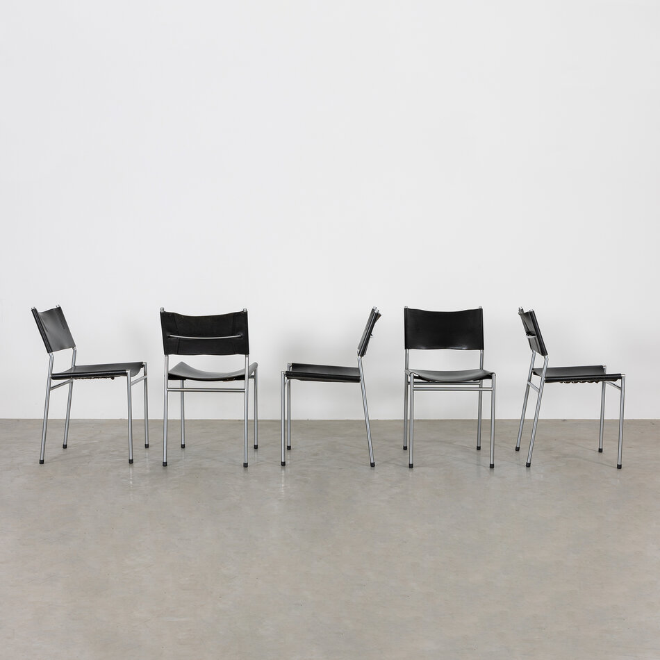 Set of 5 Martin Visser chairs SE06 leather Spectrum