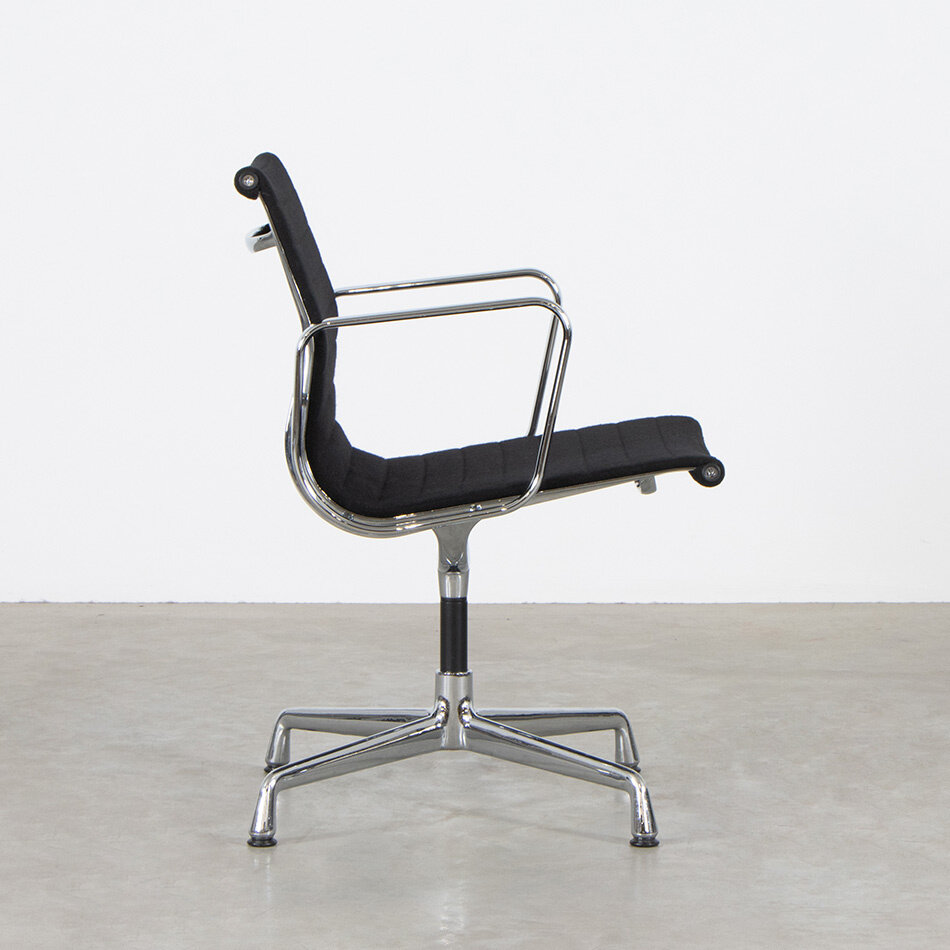 Eames EA108 Office Chair Black Hopsak Chrome Frame Vitra