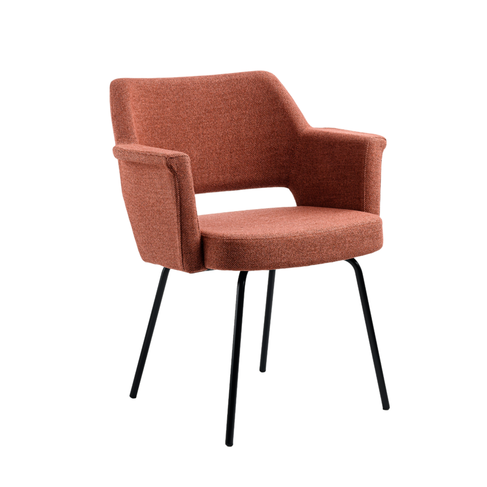 Suz Armchair Black Frame / Dexter 95 Coral - Warehouse sale