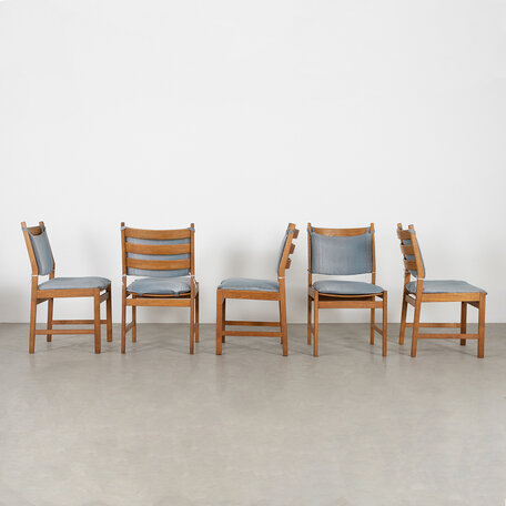 Set of 5 oak Kurt Ostervig chairs KP Mobler
