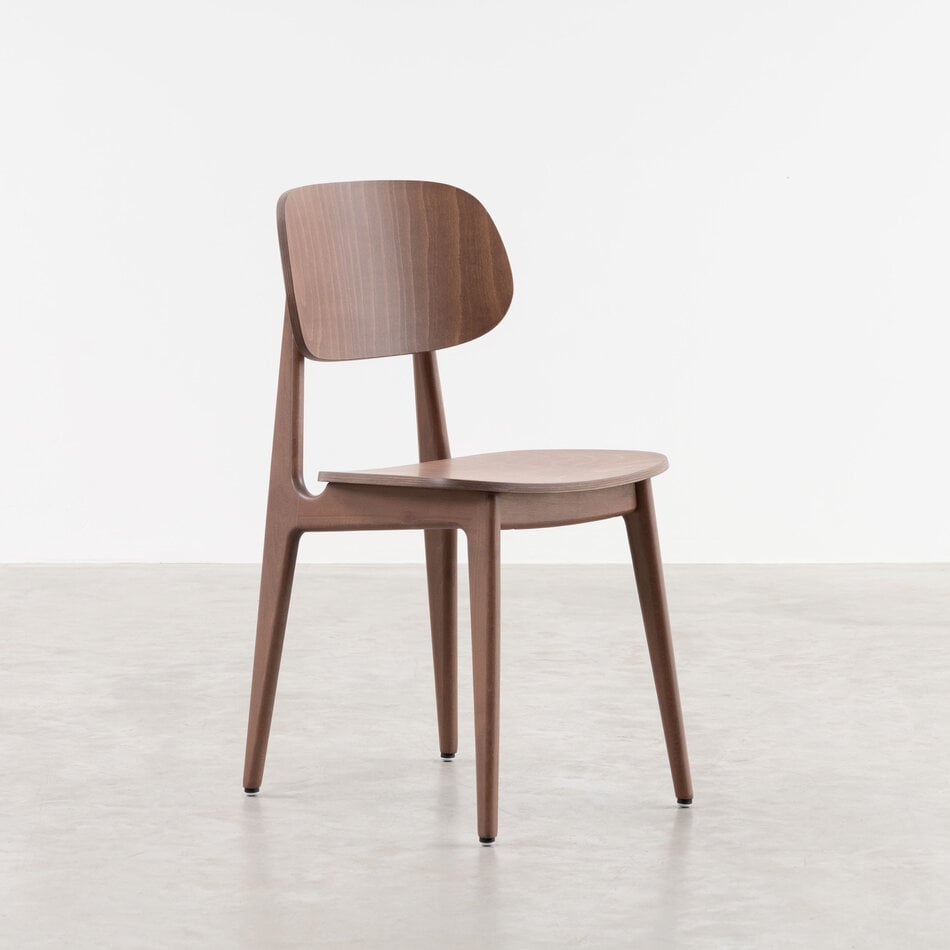 Sinni Dining Chair Beech Walnut Coloured