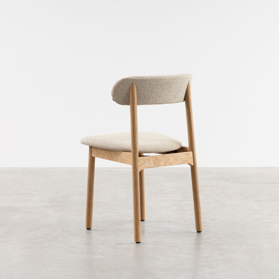 Lumi Dining Room Chair Oak with Domino Fabric