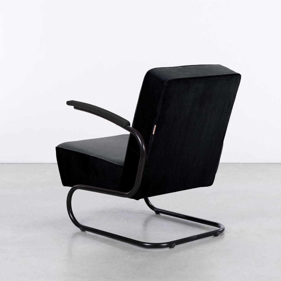 De Zwaan Buisframe Fauteuil Zwart / Manchester Ribstof 1 Zwart