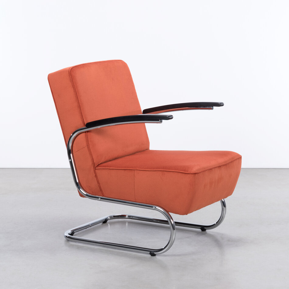 De Zwaan Buisframe Fauteuil / Manchester Ribstof 02 Terra