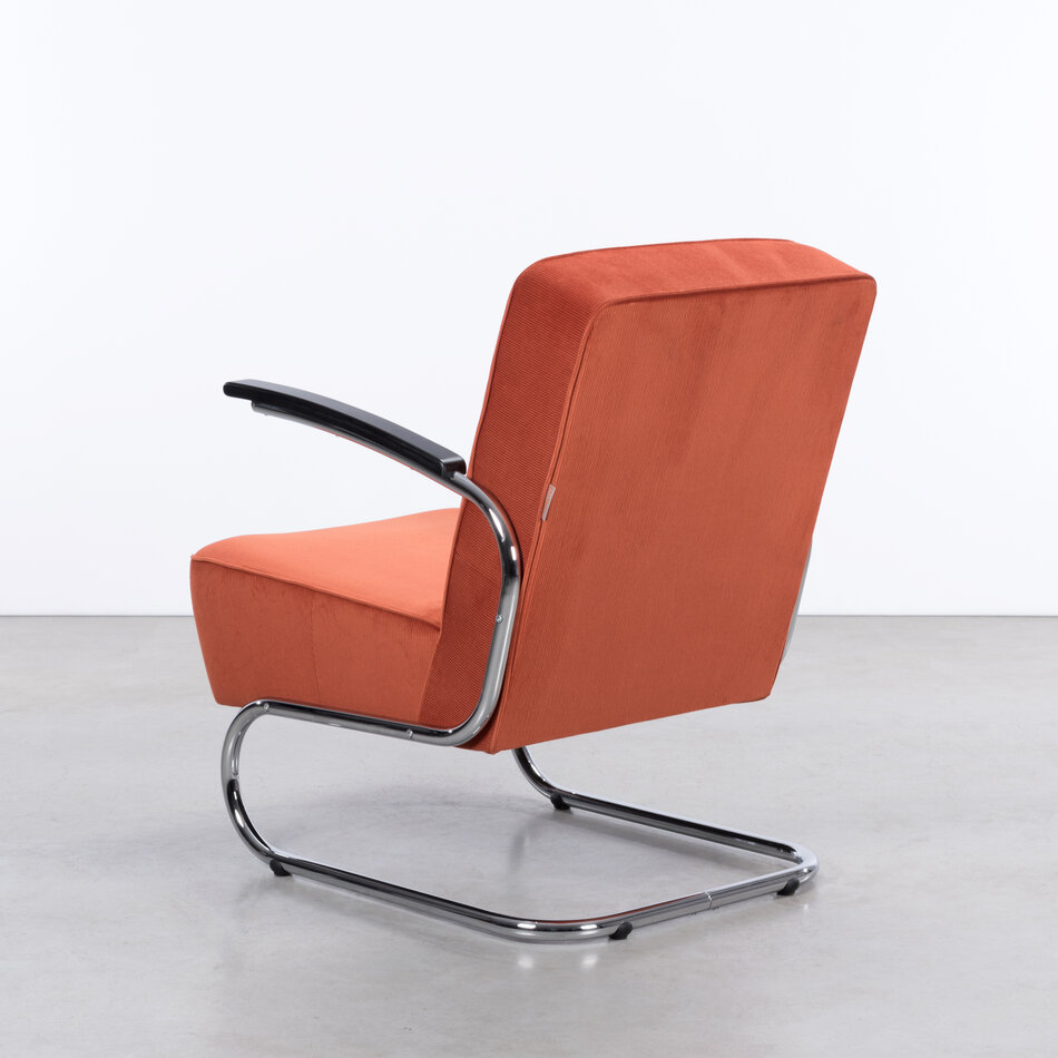 De Zwaan Buisframe Fauteuil / Manchester Ribstof 02 Terra