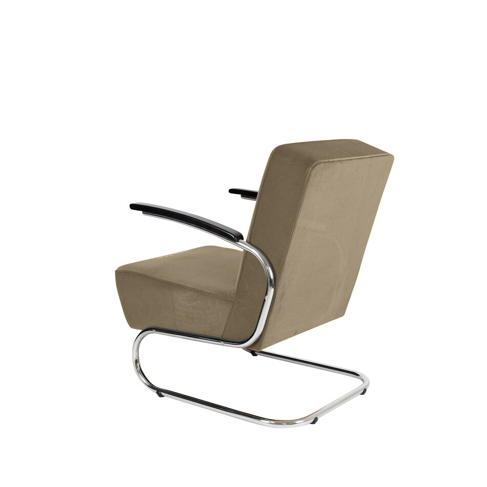 Dykmeyer De Zwaan Buisframe Fauteuil Manchester Ribstof 5 Zand