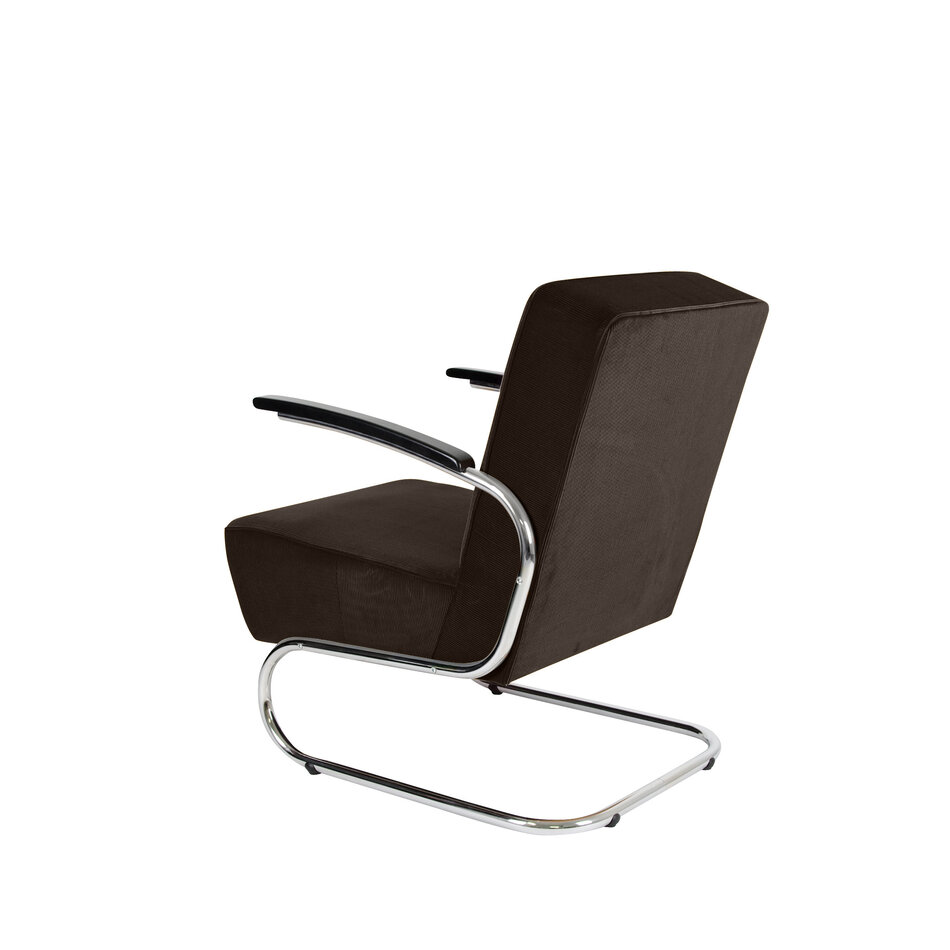 <span>Dykmeyer De Zwaan Buisframe Fauteuil Manchester Ribstof 9 Donkerbruin</span>