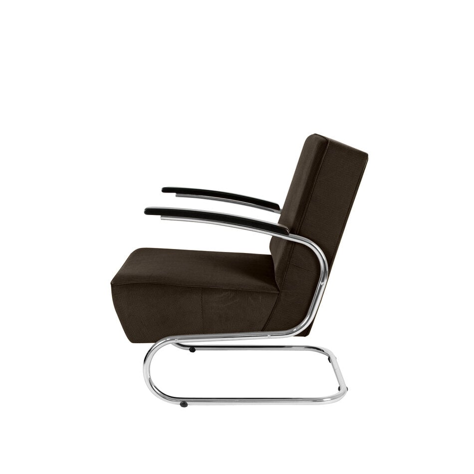 Dykmeyer De Zwaan Buisframe Fauteuil Manchester Ribstof 11 Bruin