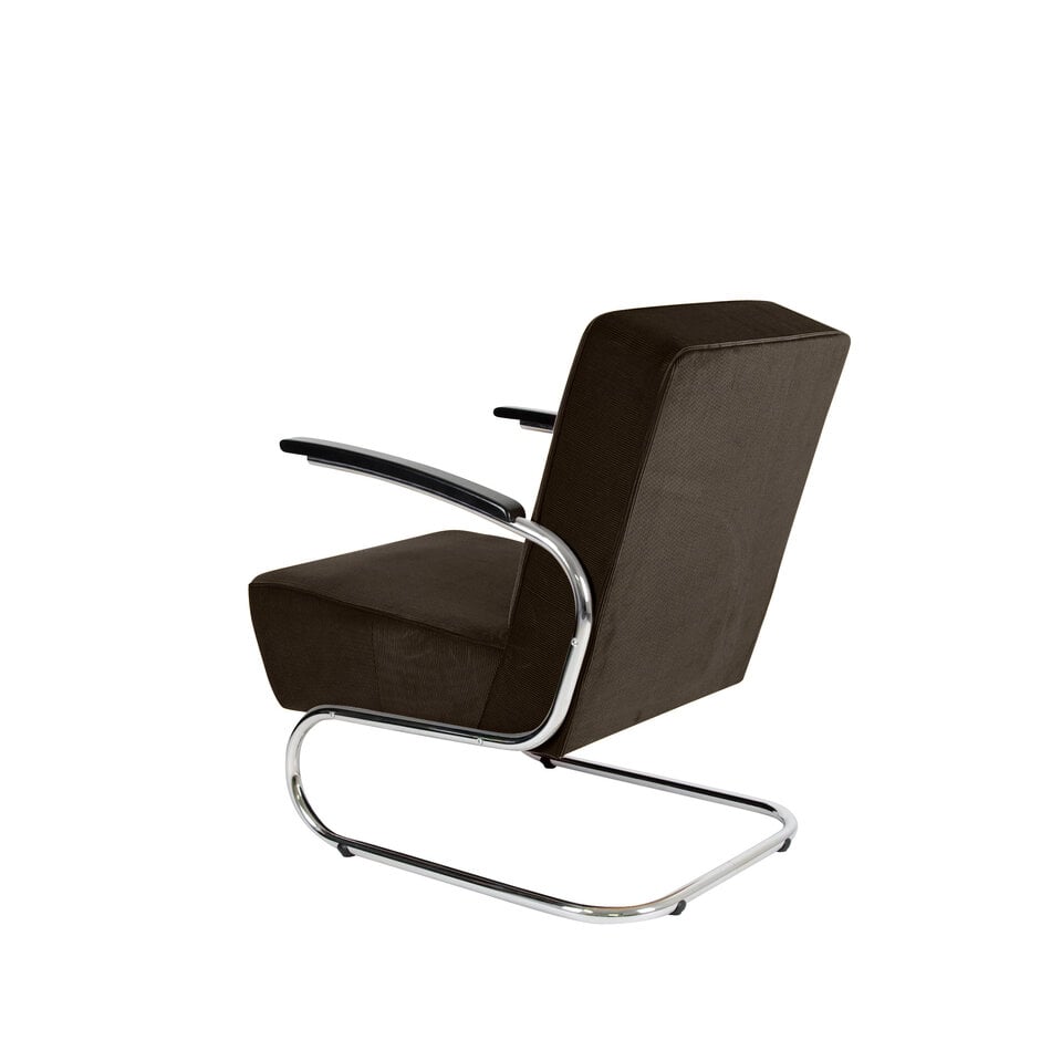 Dykmeyer De Zwaan Buisframe Fauteuil Manchester Ribstof 11 Bruin